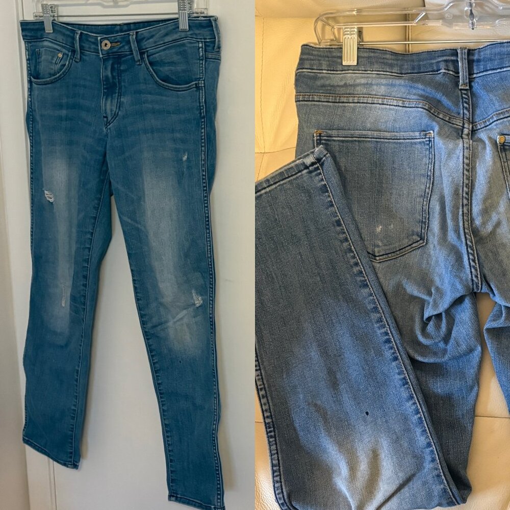 H&M Slim Cropped Low Waist Lightly Distressed Jeans Size 29